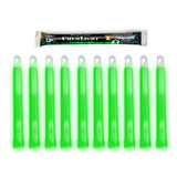 10 Green Chemlights, 6" (Case of 10)